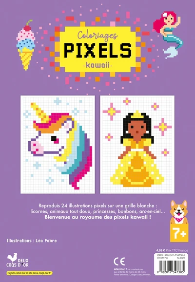 Coloriages pixels kawaii - Image 2
