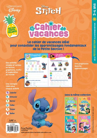 Disney - Stitch - Cahier de vacances 2026 - De la Petite Section à la Moyenne Section - Image 2