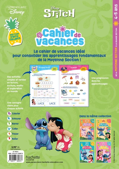 Disney - Stitch - Cahier de vacances 2026 - De la Moyenne Section à la Grande Section - Image 2