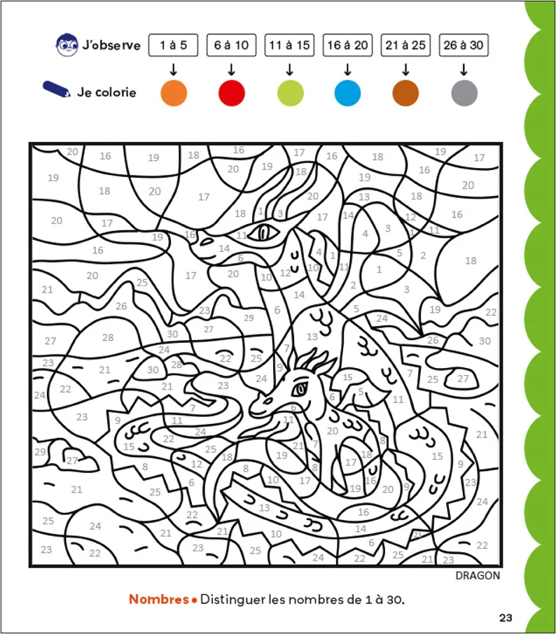 Créatures fantastiques Lettres et nombres GS - Coloriages malins - Image 3