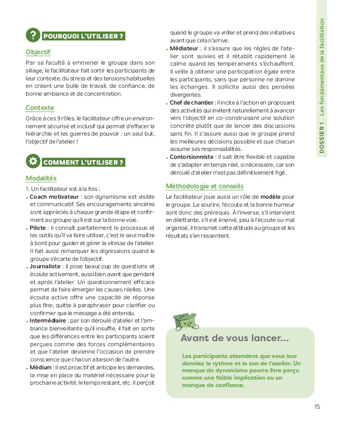 La boîte à outils de la Facilitation et de la co-construction: 65 outils clés en main + 3 vidéos d'approfondissement + 3 supports à imprimer - Image 8