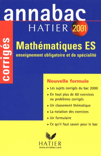 Annabac corrigés 2001 : Mathématiques ES - Image 2