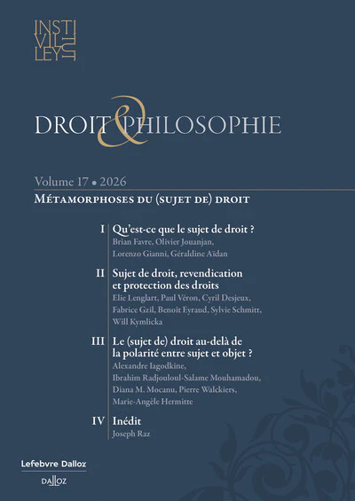 Droit & Philosophie - Volume 17 - Métamorphoses du (sujet de) droit - Image 2