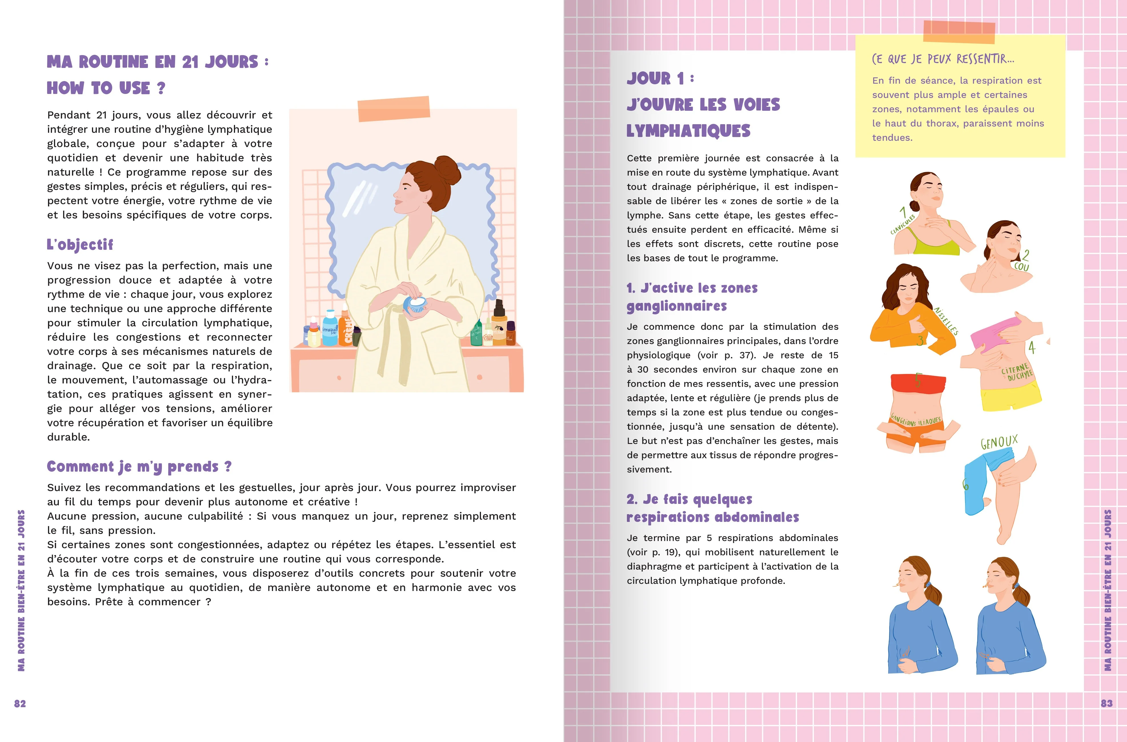 Mon cahier Drainage lymphatique - Les automassages pour dégonfler: Dégonflez le visage, le ventre, les cuisses, les hanches - Boostez votre immunité - Gagnez en énergie et en bien-être - Image 6
