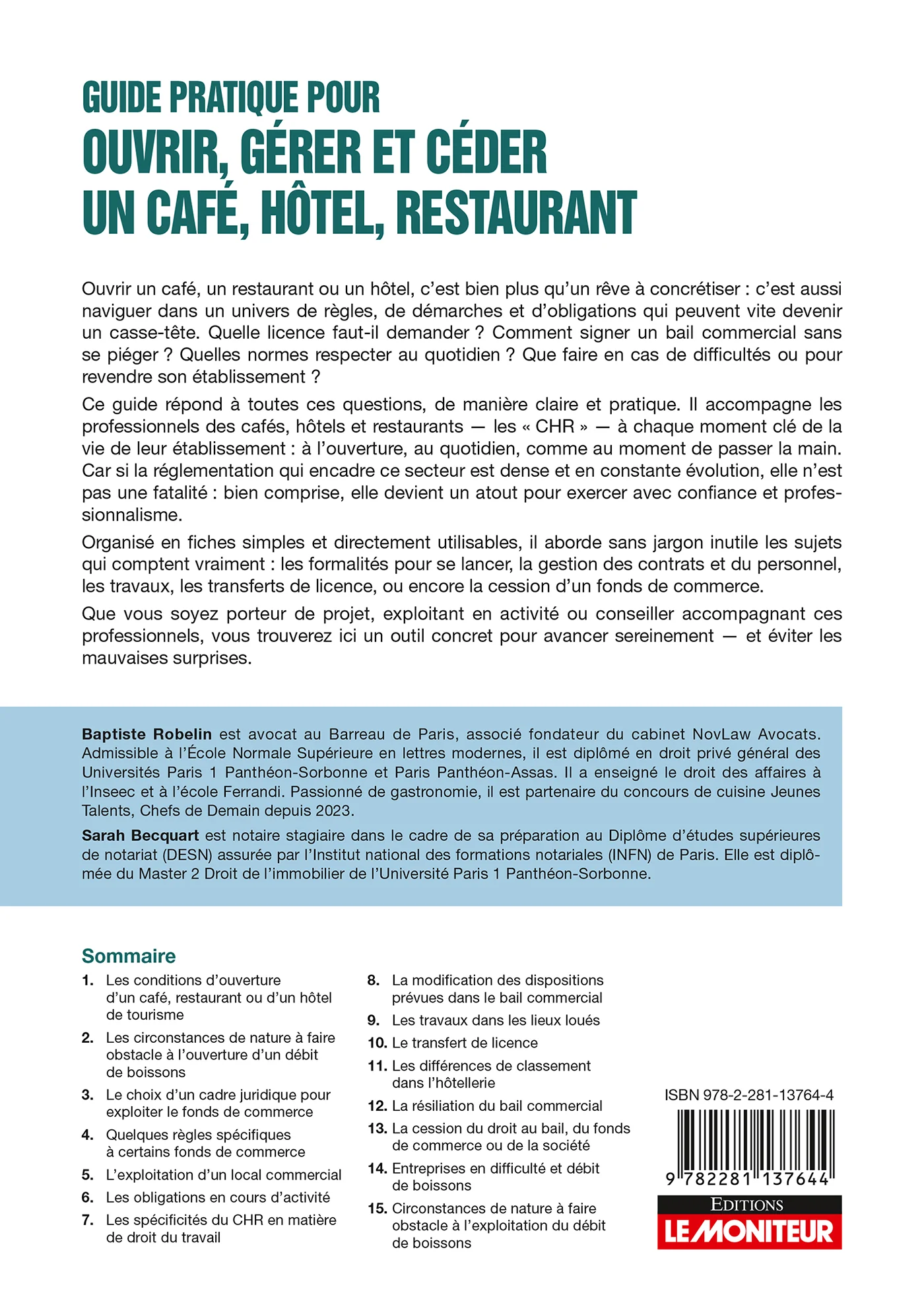 Guide pratique pour ouvrir, gérer et céder un café, hôtel, restaurant - Image 2