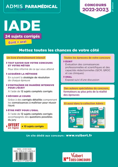Concours IADE - 24 sujets corrigés - Ecrit et oral - Image 2