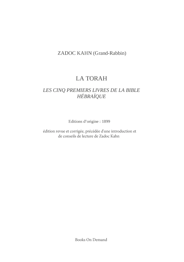 La Torah (édition revue et corrigée, précédée d'une introduction et de conseils de lecture de Zadoc Kahn) - Image 80