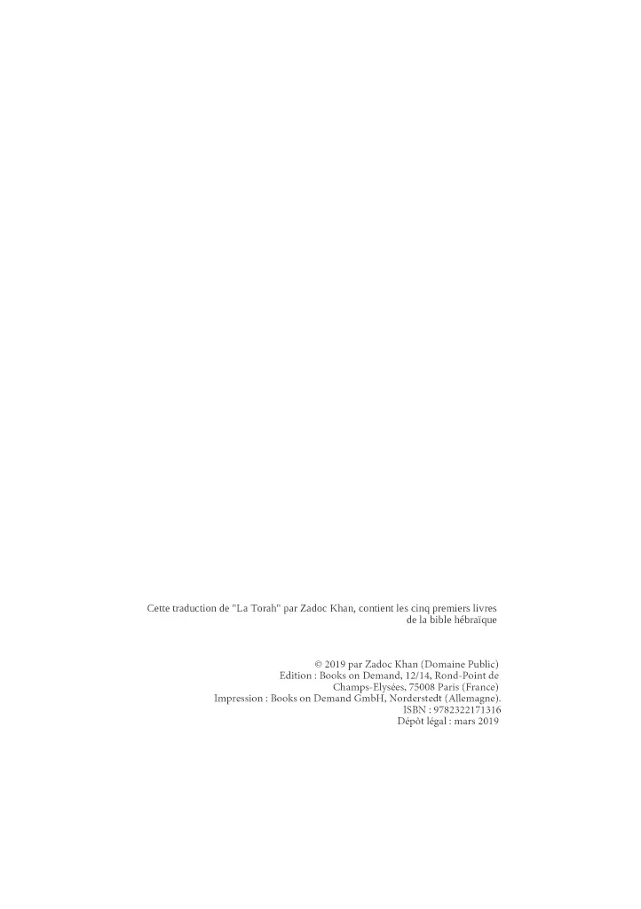 La Torah (édition revue et corrigée, précédée d'une introduction et de conseils de lecture de Zadoc Kahn) - Image 81