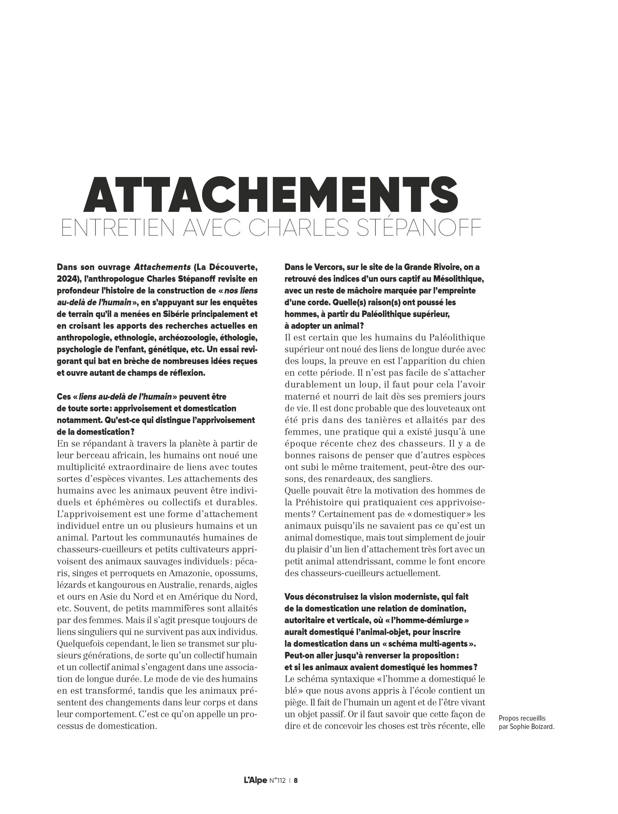 L'Alpe T112 - Domestique ou sauvage, l'animal - Image 2