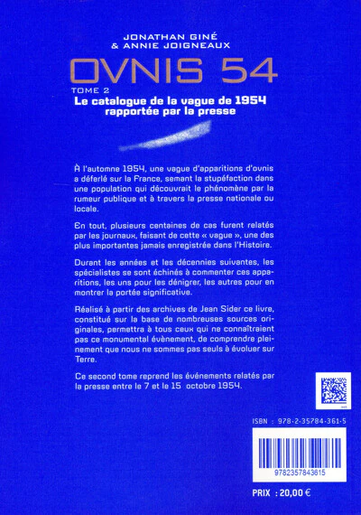 Ovnis 54 - Le catalogue de la vague de 1954 rapportée par la presse Tome 2 - Image 2