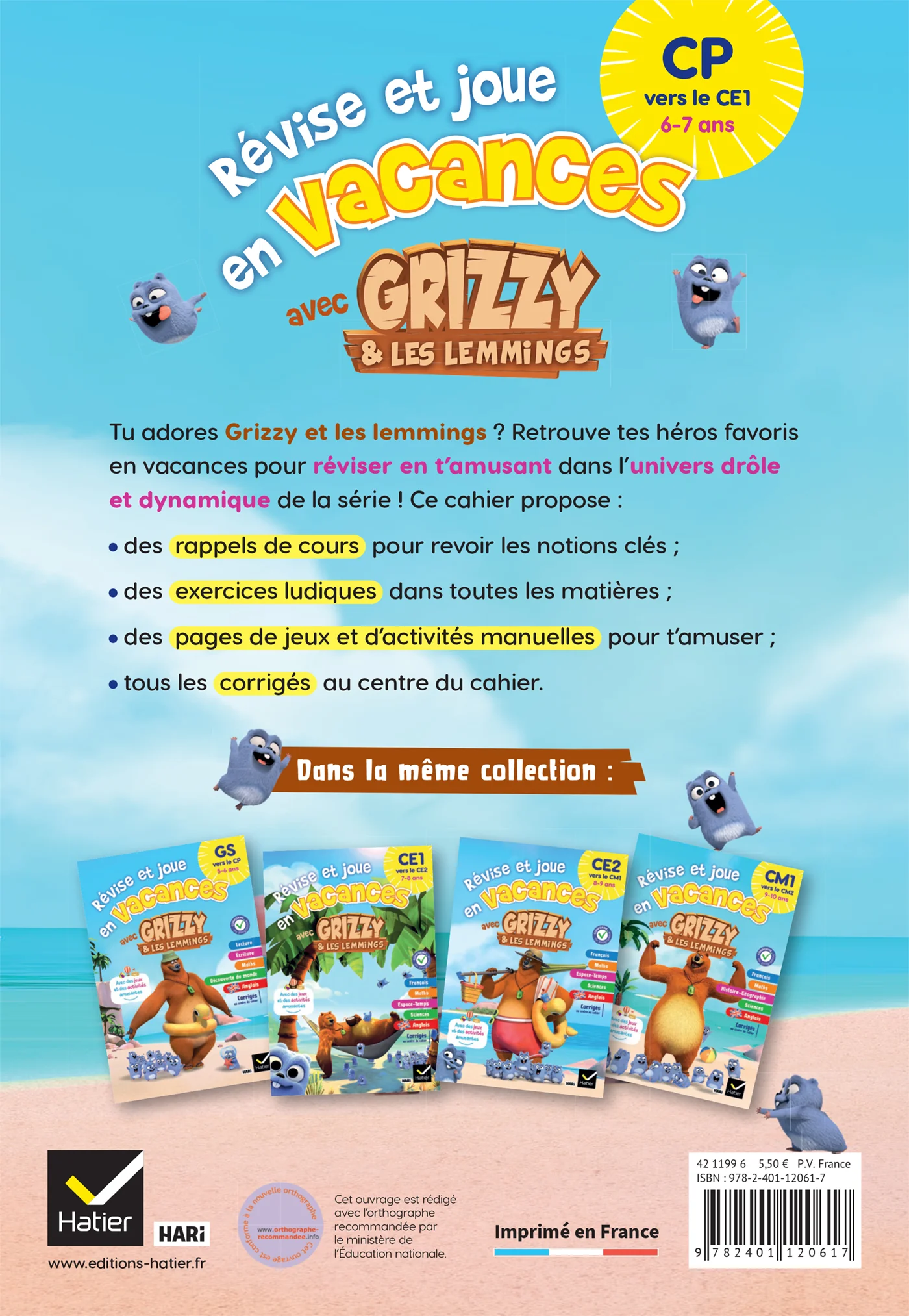 Cahier de vacances Grizzy et les lemmings - CP vers le CE1 - Image 2