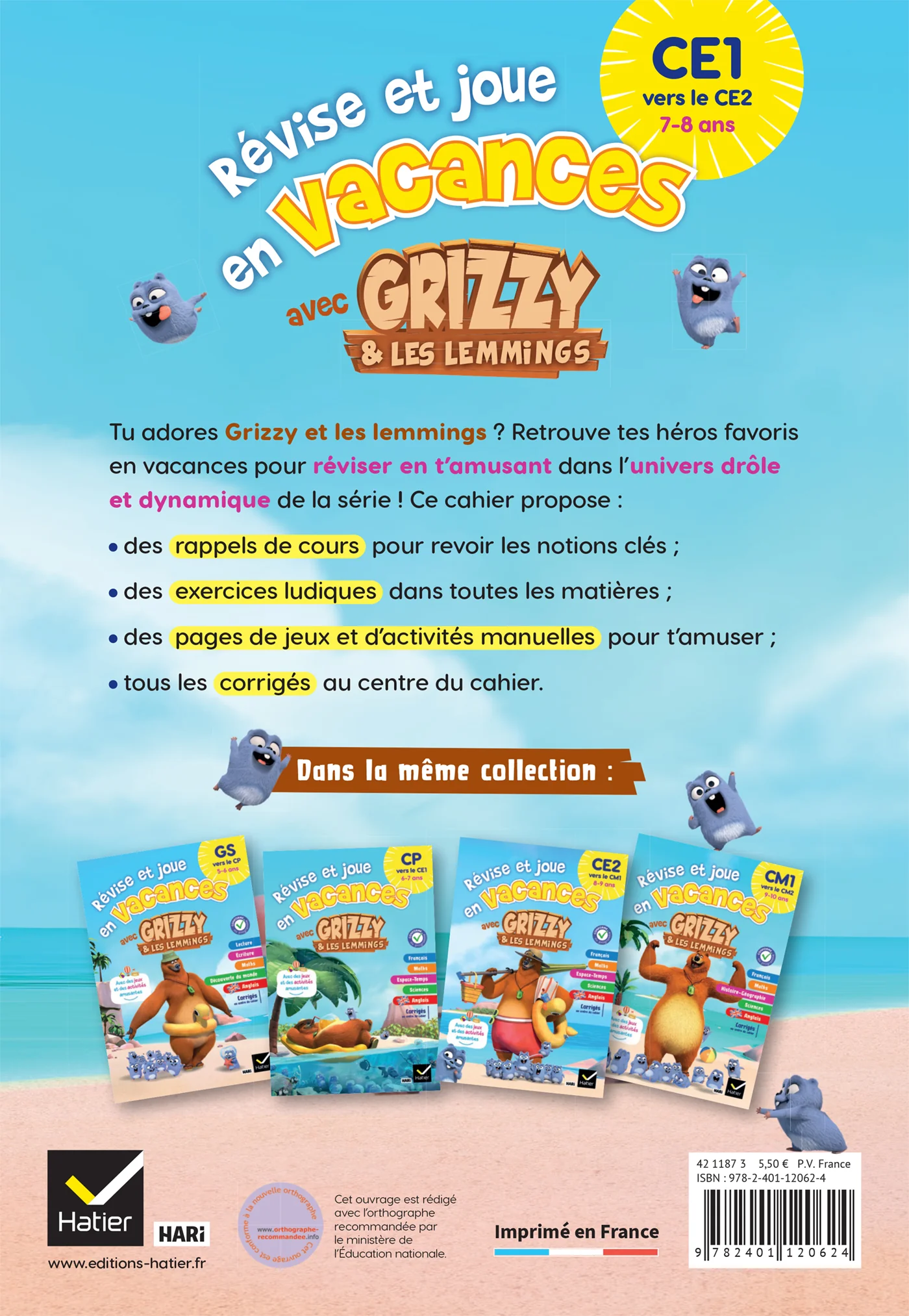 Cahier de vacances Grizzy et les lemmings - CE1 vers le CE2 - Image 2