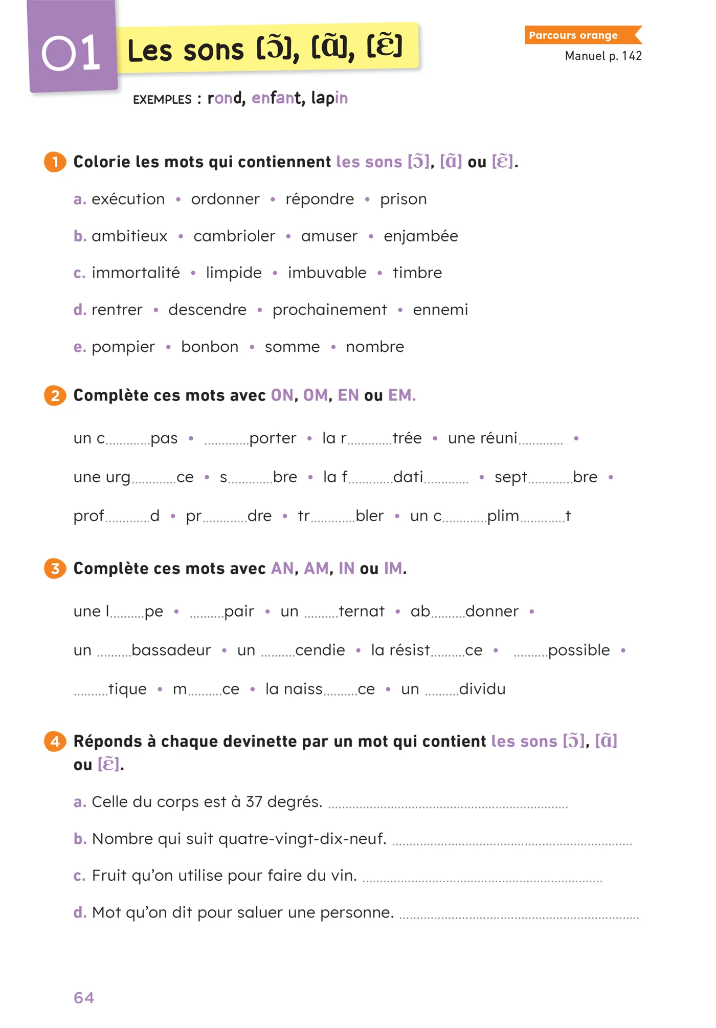 En route pour le Français - CM - Cahier de grammaire-orthographe - Parcours orange - Ed. 2026 - Image 11