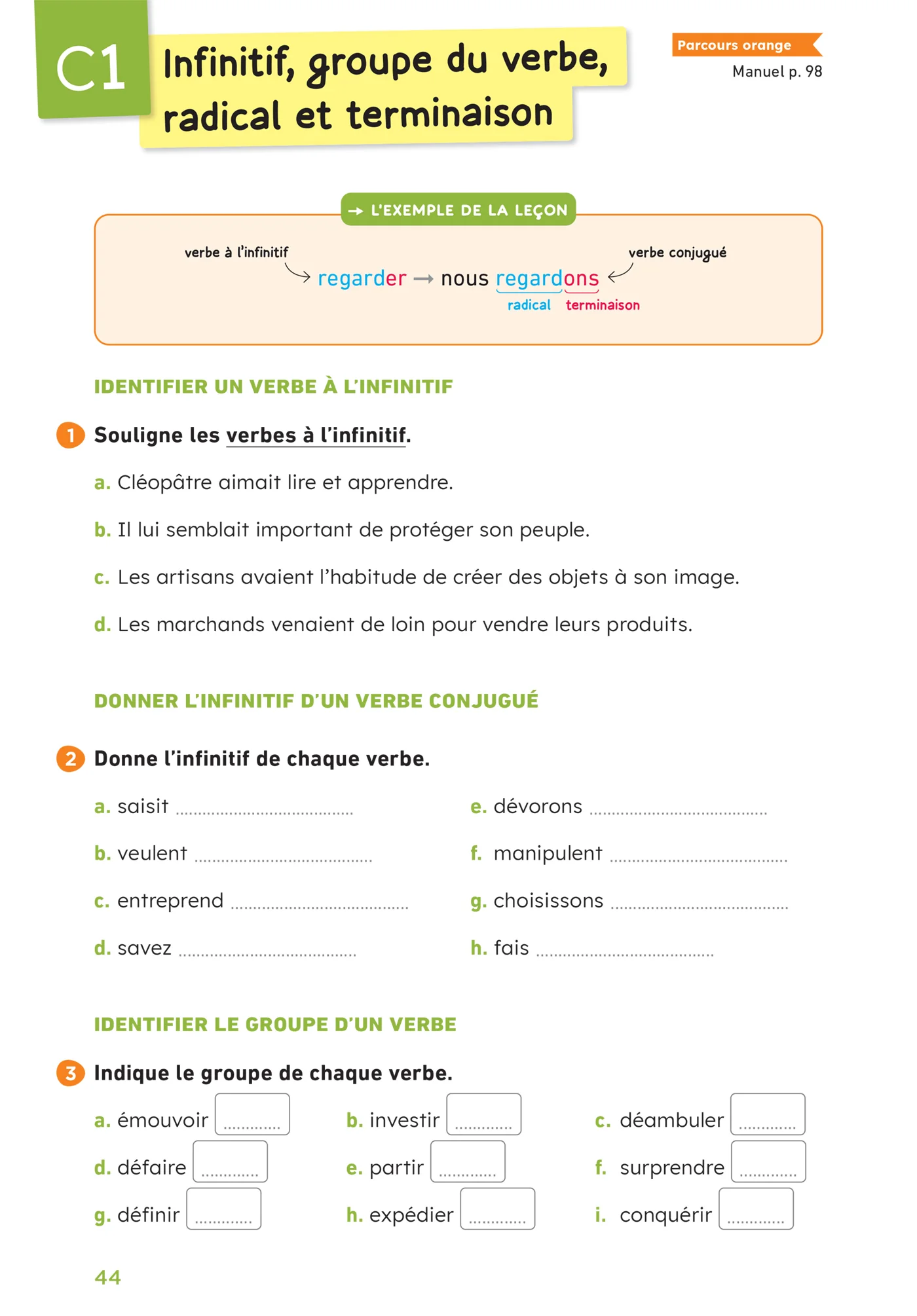 En route pour le Français - CM - Cahier de grammaire-orthographe - Parcours orange - Ed. 2026 - Image 9