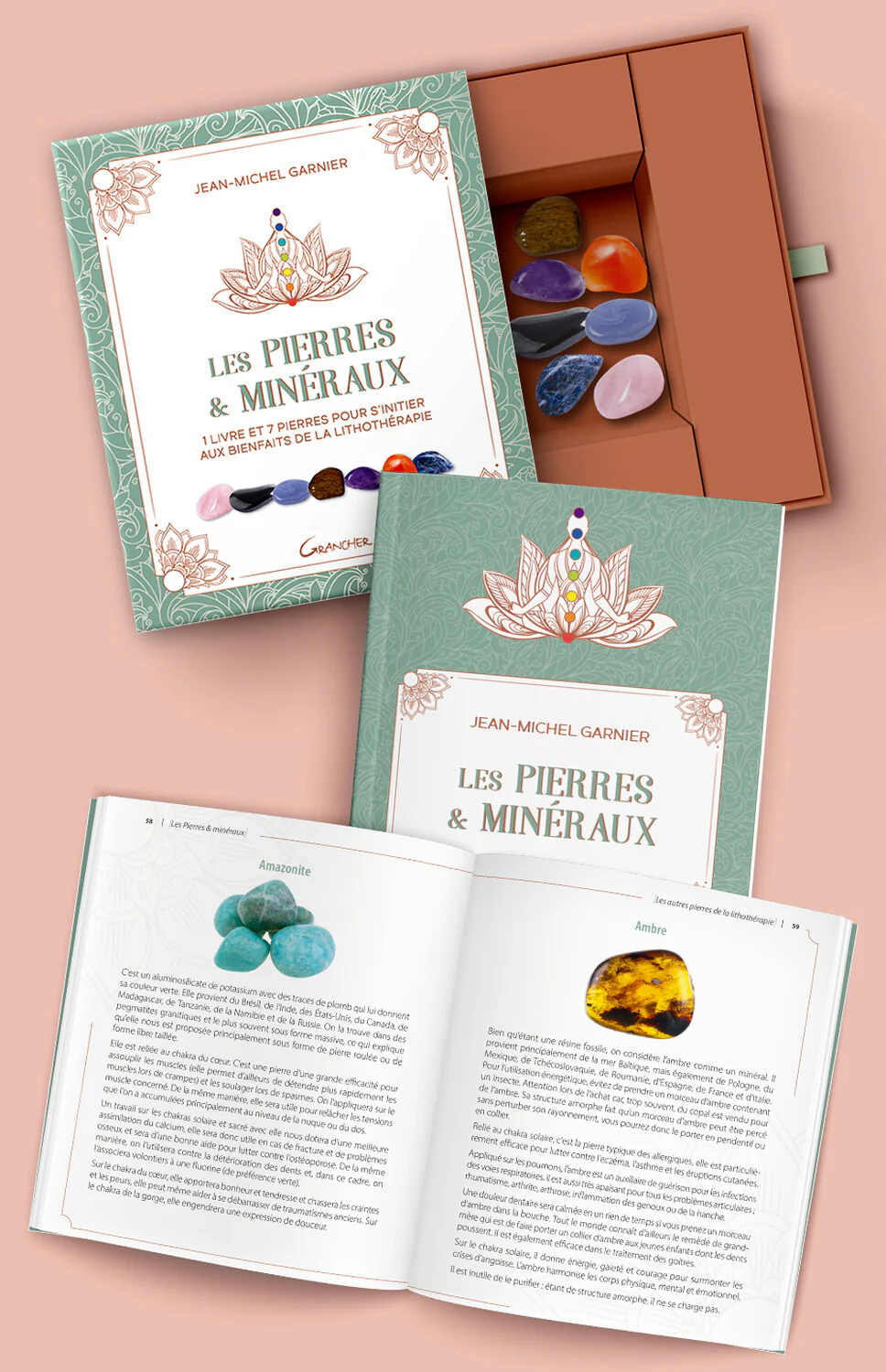 Les Pierres & minéraux - Coffret - 1 livre et 7 pierres pour s'initier aux bienfaits de la lithothérapie - Image 3