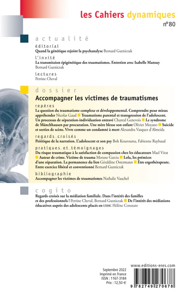Cahiers dynamiques 80 - Accompagner les victimes de traumatismes - Image 2