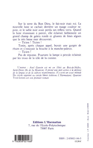 Quartier Trois Lettres (roman réunionnais) - Image 2