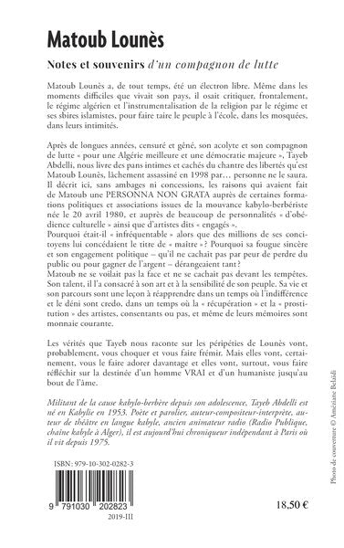Matoub Lounès, notes et souvenirs d'un compagnon de lutte - Image 2