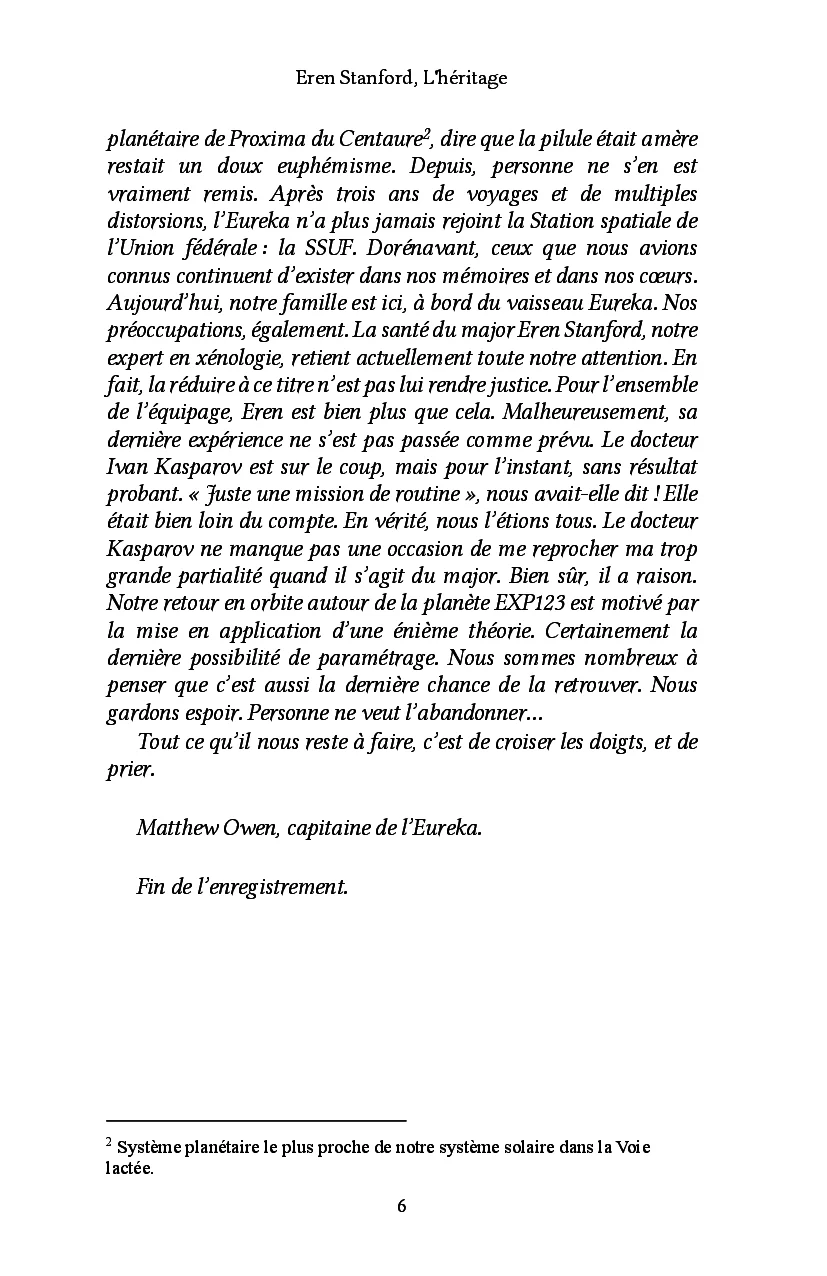 Eren Stanford, L'héritage - Image 3
